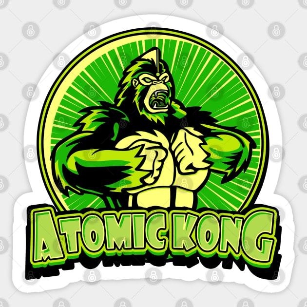 Atomic Kong (green) Sticker by Doc Multiverse Designs